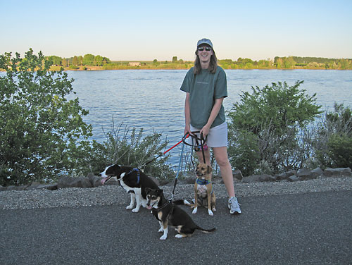 The Columbia River behind us on part of the 20 miles of path near the river.