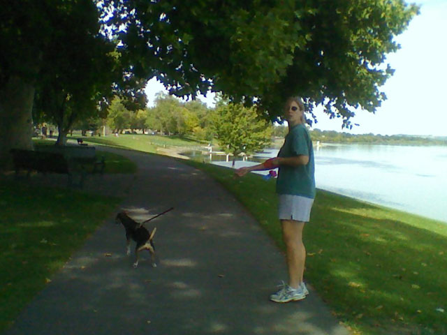 "Training" at the park.  a.k.a. chasing squirrels.